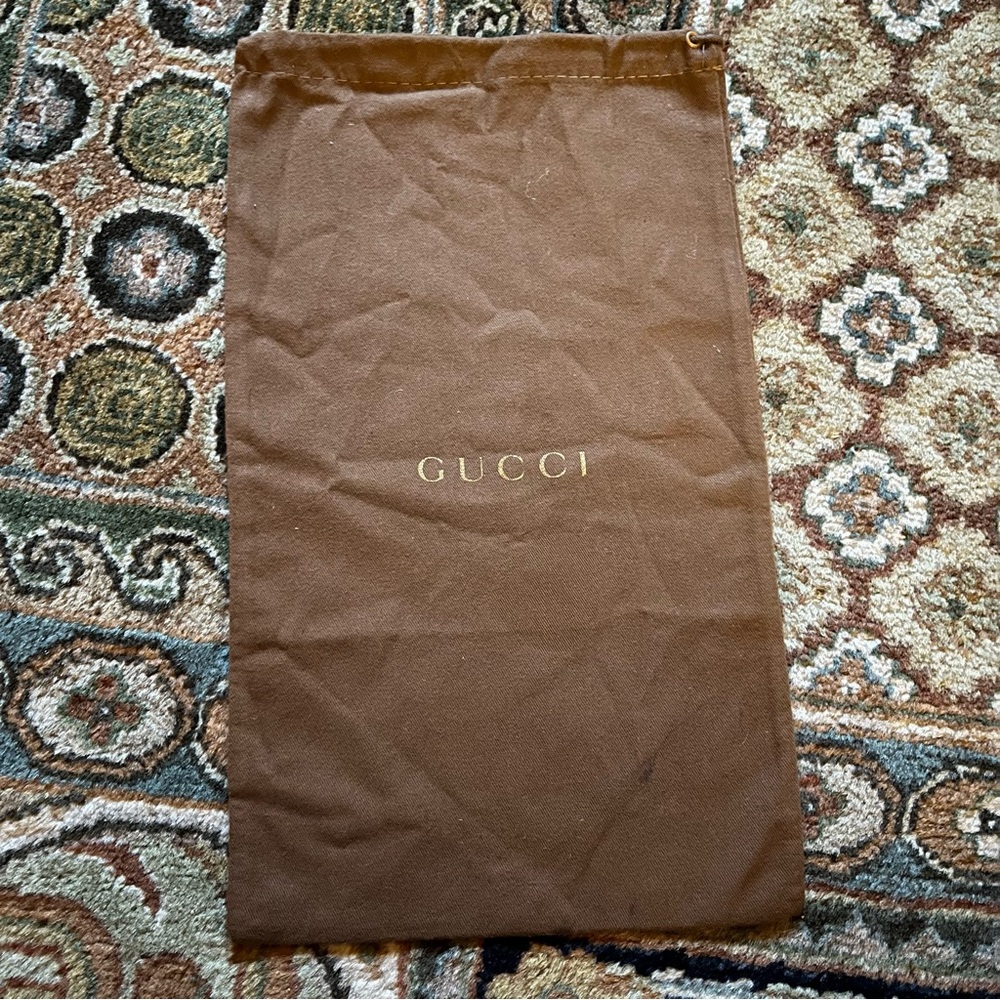 Gucci brown tall logo dust bag 100% authentic for women's purses or shoes